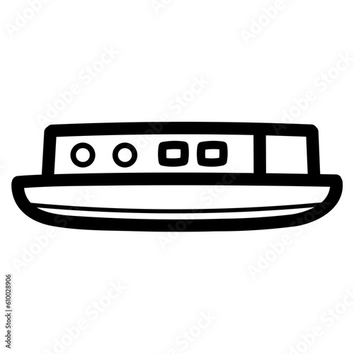 Foto narrowboat line icon style