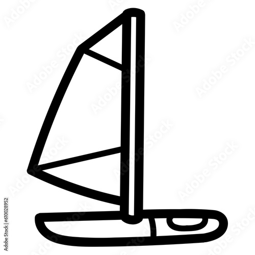 windsurfer line icon style