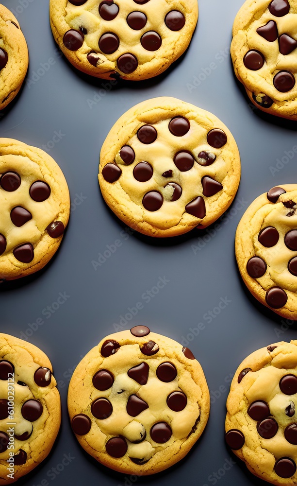 chip cookies created with Generative AI technology