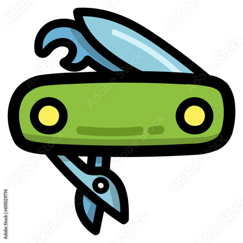 pocket knife filled outline icon style