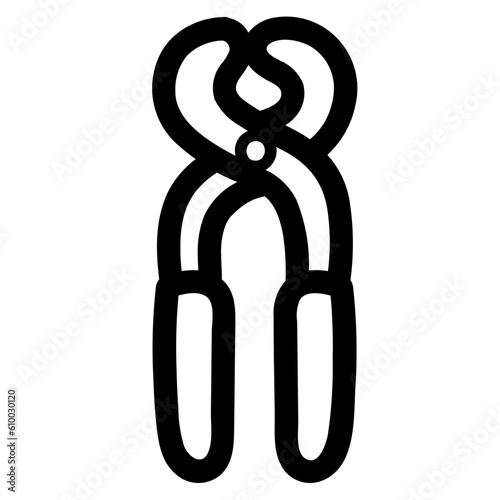 pincers line icon style