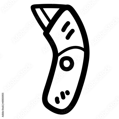 utility knife line icon style