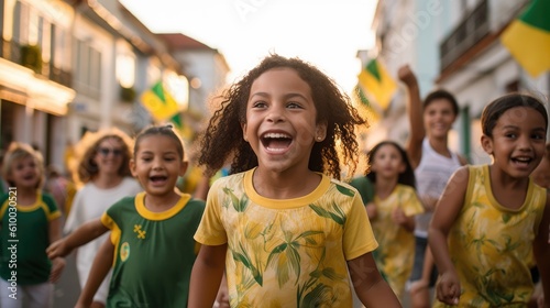 Brazilian child celebrating - Illustration created with generative ai