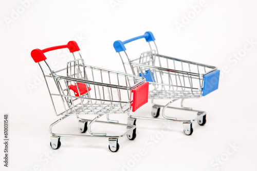 Carts for products.
