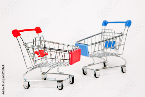 Carts for products.