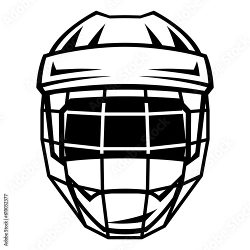 Hockey helmet illustration. Sport club item or symbol. Healthy lifestyle object.