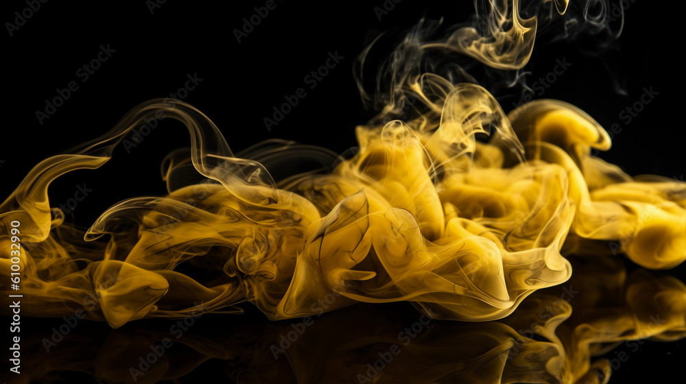 yellow smoke on black background yellow smoke on black background