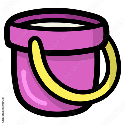 pail filled outline icon style
