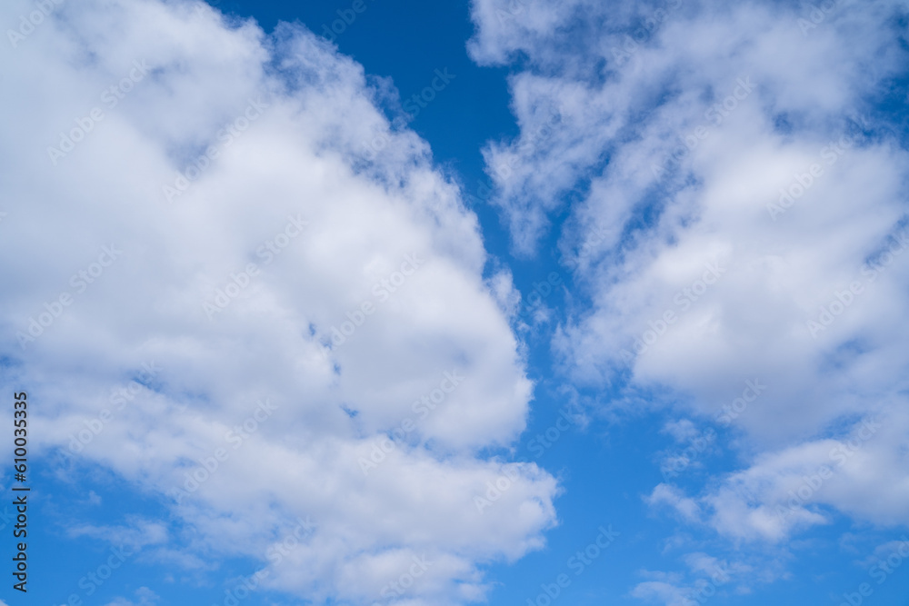 Bright blue sky with white clouds in spring Bright blue sky with white clouds in spring