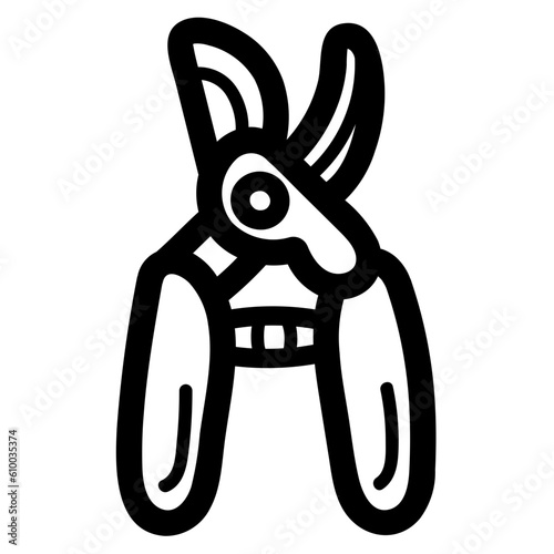 pruners line icon style