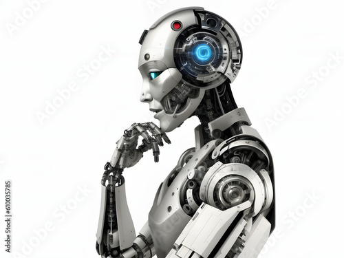 Illustration of a robot thinking