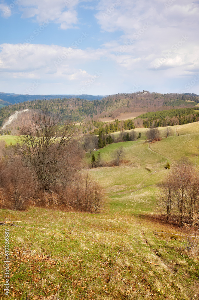 View of Pienin Mountains landscape, Poland.