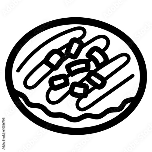 Фототапет okonomiyaki line icon style