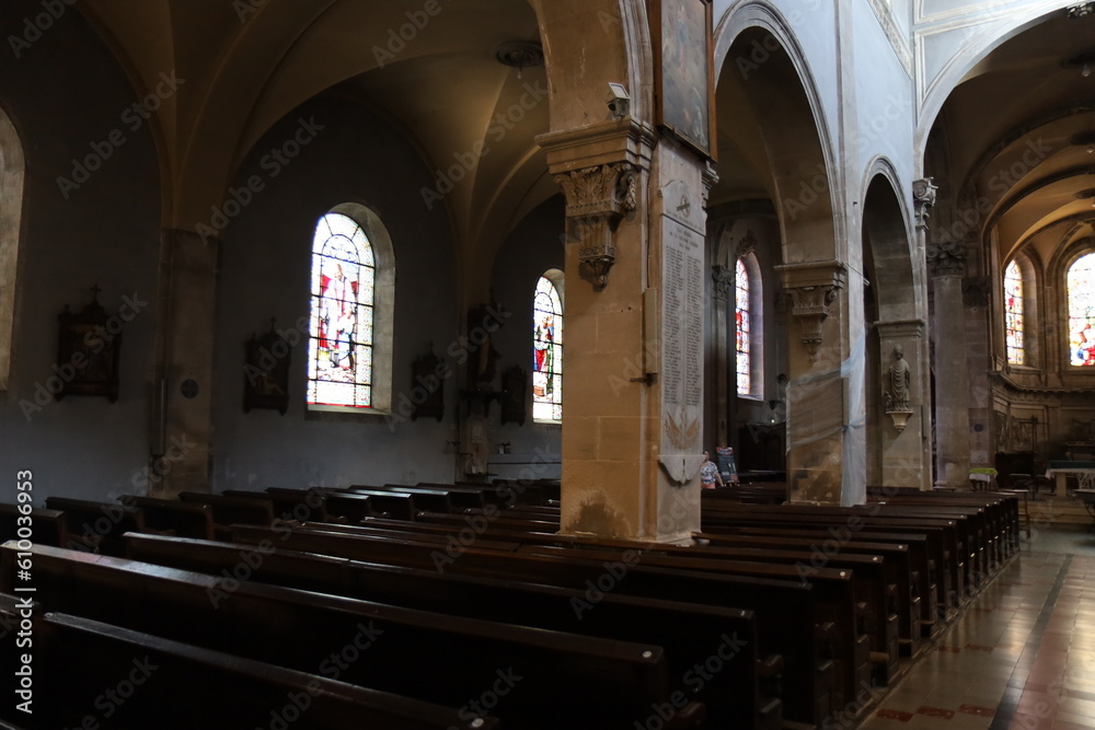 Eglise Notre Dame de l'Assomption, construite au 13ème siècle, de style gothique, ville de Saint Dizier, département de la Haute Marne, France