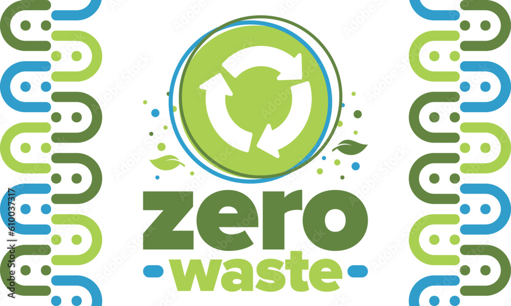 Zero Waste. Ecology poster. Refuse and Reduce. To Reuse and Recycle. Green January for environment. Eco friendly lifestyle. Save the planet. No plastic, only eco bag. Vector illustration Zero Waste. Ecology poster. Refuse and Reduce. To Reuse and Recycle. Green January for environment. Eco friendly lifestyle. Save the planet. No plastic, only eco bag. Vector illustration