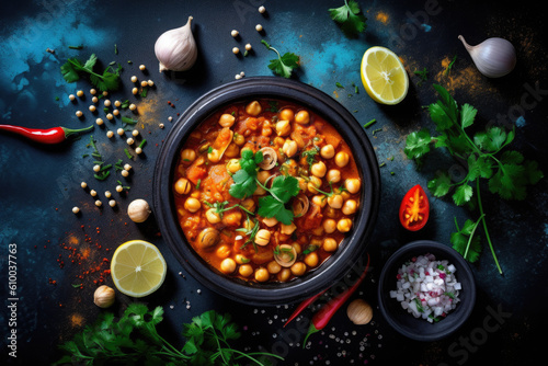 Top view of Indian Chana Masala