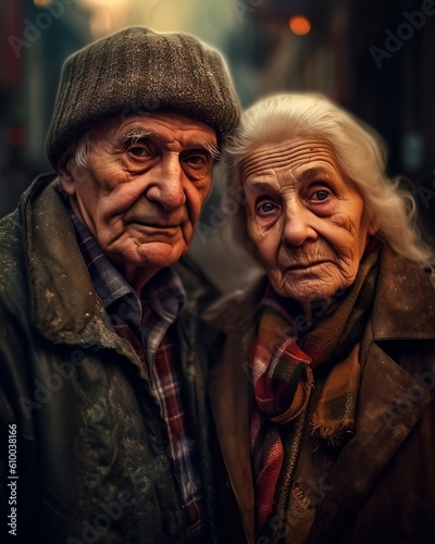 elderly couple in a situation of poverty