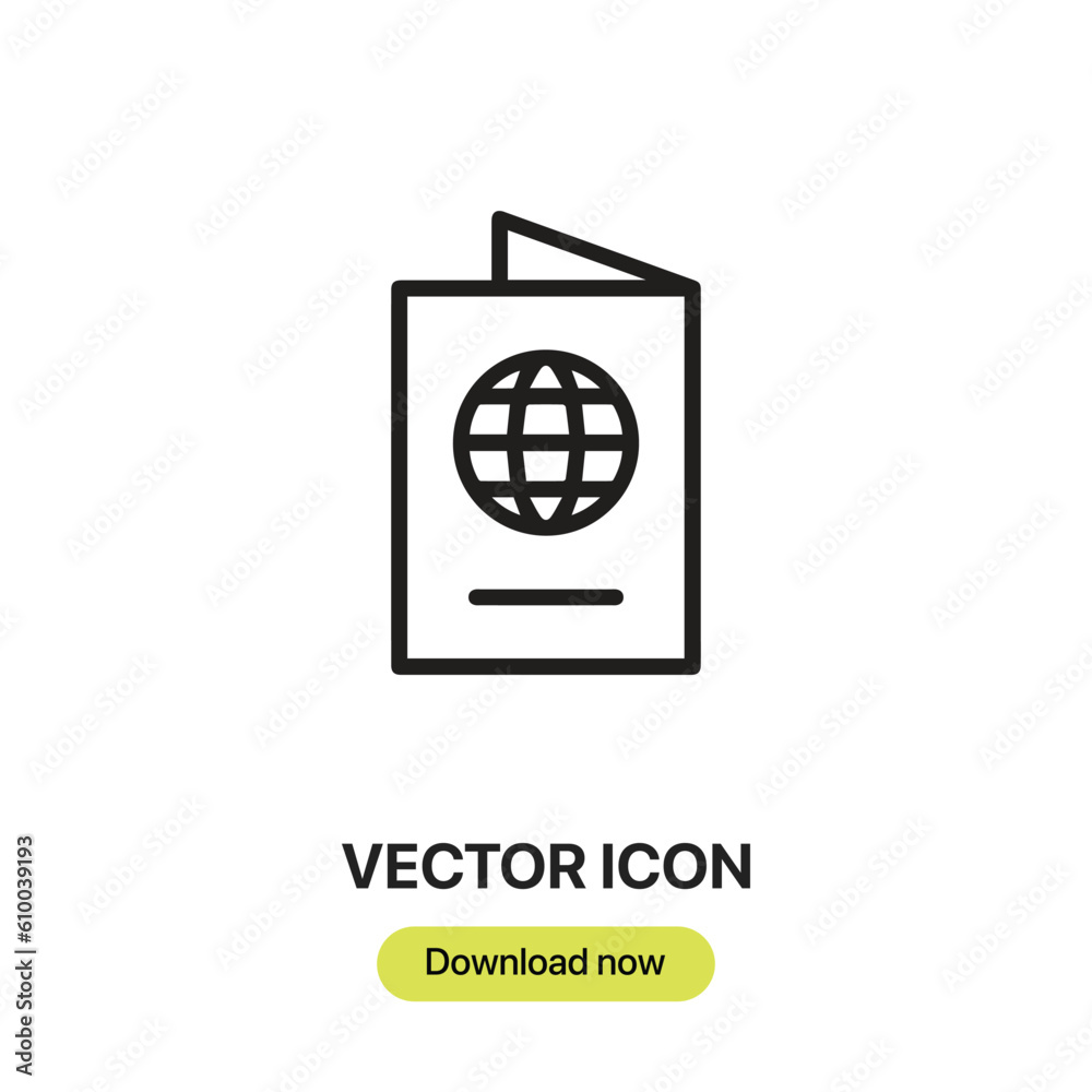 travel passport icon vector. Linear style sign for mobile concept and web design.travel passport symbol illustration. Pixel vector graphics - Vector. travel passport icon vector. Linear style sign for mobile concept and web design.travel passport symbol illustration. Pixel vector graphics - Vector.