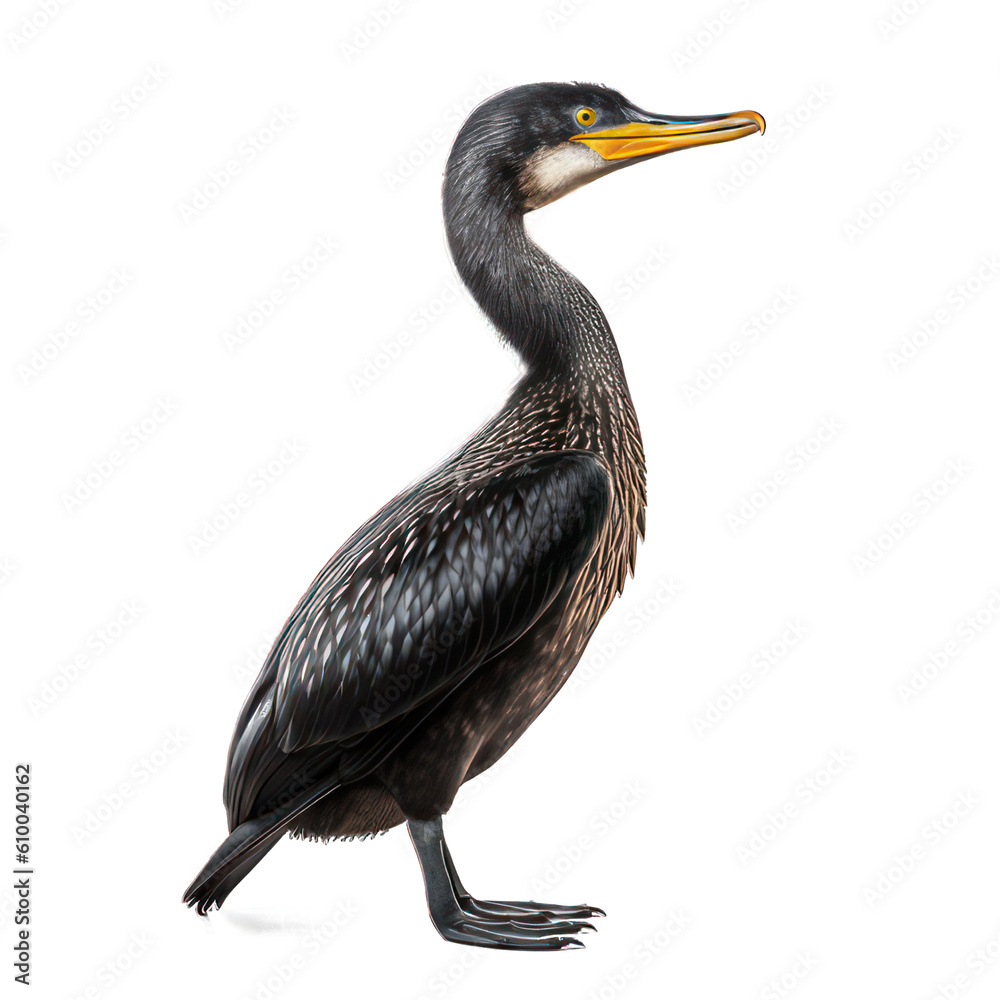 Cormorant isolated on white created with Generative AI Cormorant isolated on white created with Generative AI