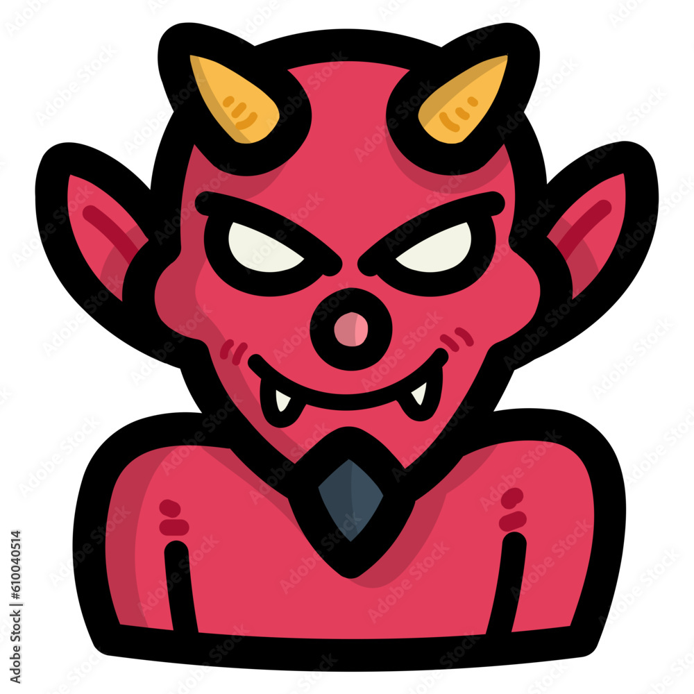 devil filled outline icon style devil filled outline icon style