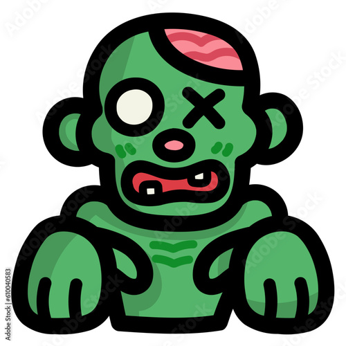 zombie filled outline icon style