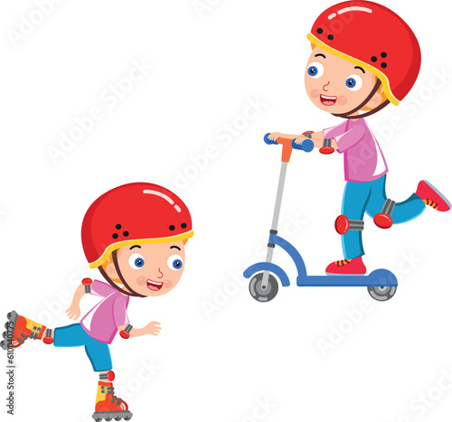 child with scooter