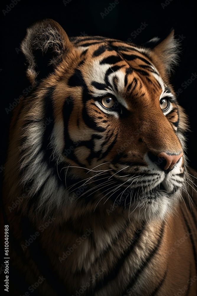 Naklejka premium Portrait of a bengal tiger, Generative AI