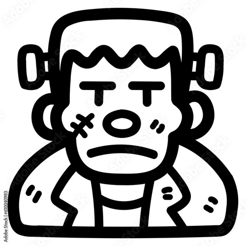 frankenstein line icon style