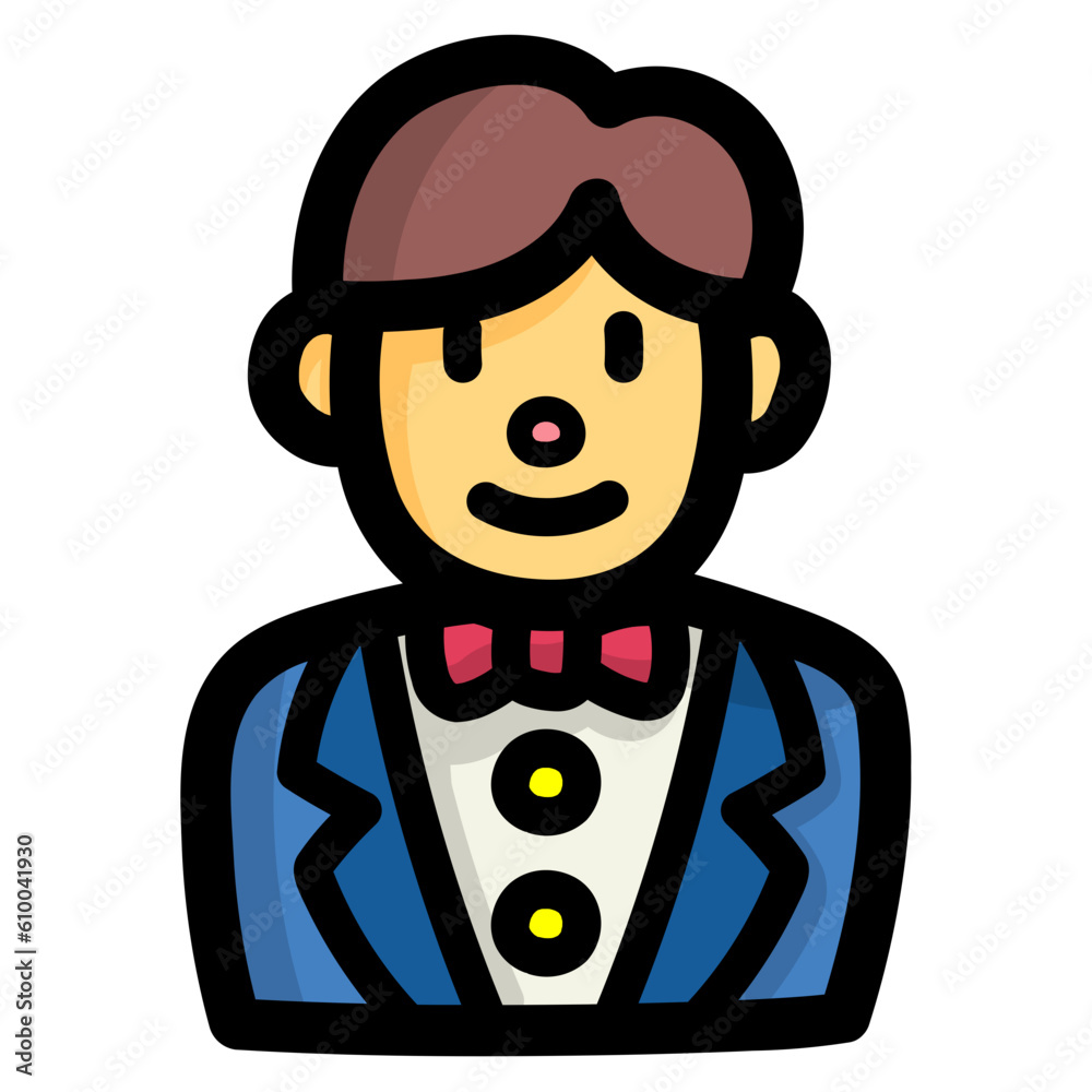 groom filled outline icon style