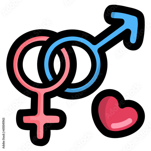 sex filled outline icon style
