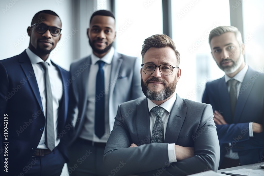 business businessman office mature meeting man portrait group teamwork success team coworker together diversity black executive, created using generative ai technology business businessman office mature meeting man portrait group teamwork success team coworker together diversity black executive, created using generative ai technology