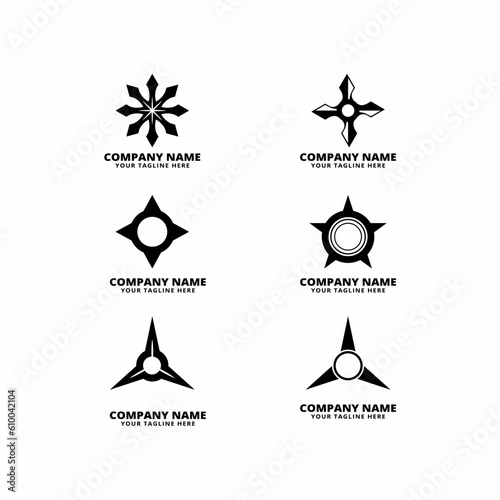 Fototapet set of shuriken logo vector