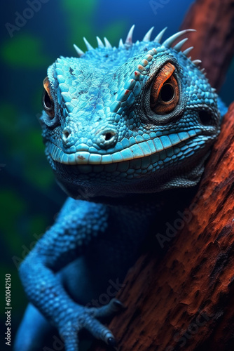 Blue Lizard Close Up