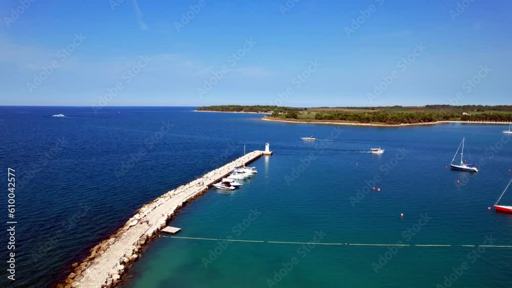 Sailing yacht on the Adriatic Sea
An aerial view with the drone over the beautiful port of Novigrad Sailing yacht on the Adriatic Sea
An aerial view with the drone over the beautiful port of Novigrad