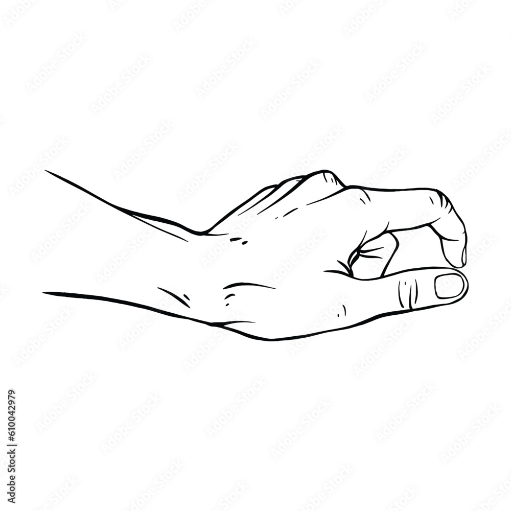 Obraz premium Hand drawn gesture sketch vector illustration line art