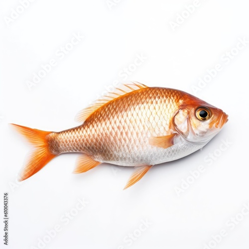 Fresh fish isolated on a white background. Created with Generative AI tools