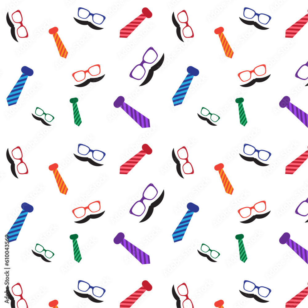 father day seamless pattern tie mustache glasses father day seamless pattern tie mustache glasses