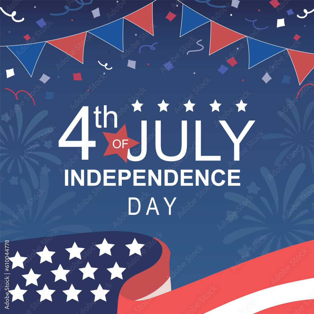 Happy Independence day, the 4th of July national holiday. Vector illustration background, web banner. Happy Independence day, the 4th of July national holiday. Vector illustration background, web banner.