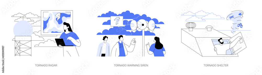 Tornado abstract concept vector illustrations.