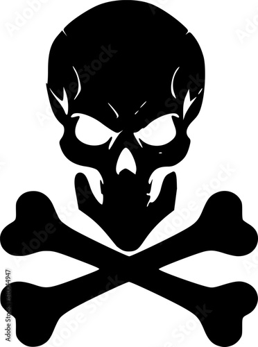 Vektor Totenkopf mit gekreuzten Knochen - Piraten Symbol
