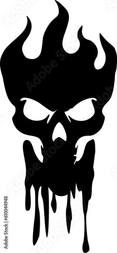 Vektor Totenkopf mit Flammen