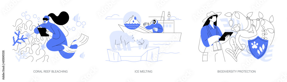 Biodiversity loss abstract concept vector illustrations. Biodiversity loss abstract concept vector illustrations.