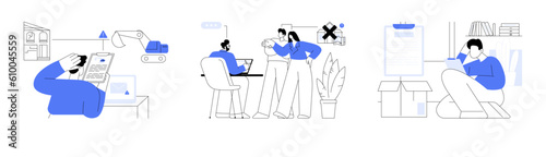 Real estate legal procedures abstract concept vector illustrations.
