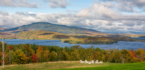 Beautiful fall foliage at Moosehead Lake - The Highlands - Maine photo