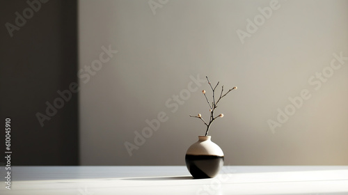 interior design, ваза с цветком, минимализм 