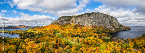 Autumn colors at Mount Kineo State Park - an island on Moosehead Lake - Maine photo