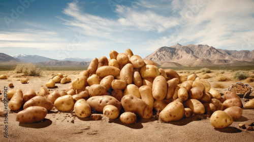 Idaho potatoes on field created with Generative AI technology