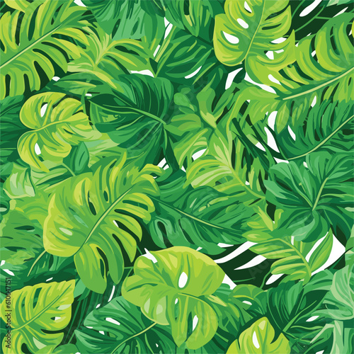 Seamless Colorful Tropical Leaves Pattern.  Seamless pattern of Tropical Leaves in colorful style. Add color to your digital project with our pattern  