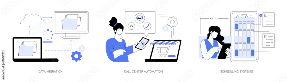 Automation software abstract concept vector illustrations.