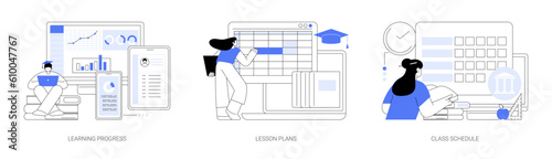 Obraz na plátně Online teaching software abstract concept vector illustrations.